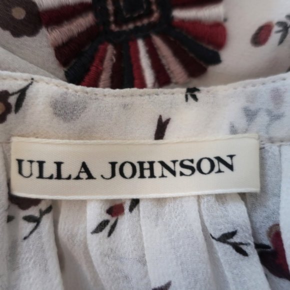 Ulla Johnson Blouse Lida White Embroidered Floral - Picture 9 of 10